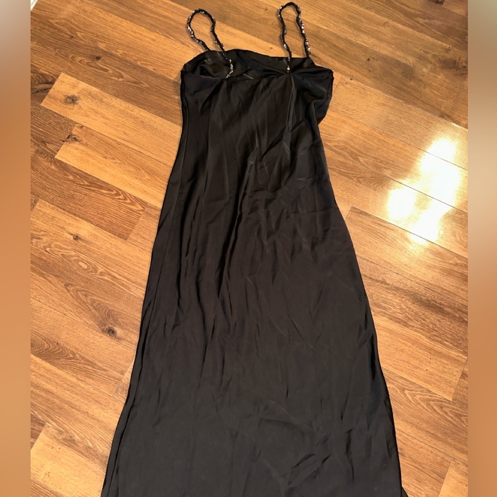 Zara silky maxi dress with beaded straps - Picture 6 of 9